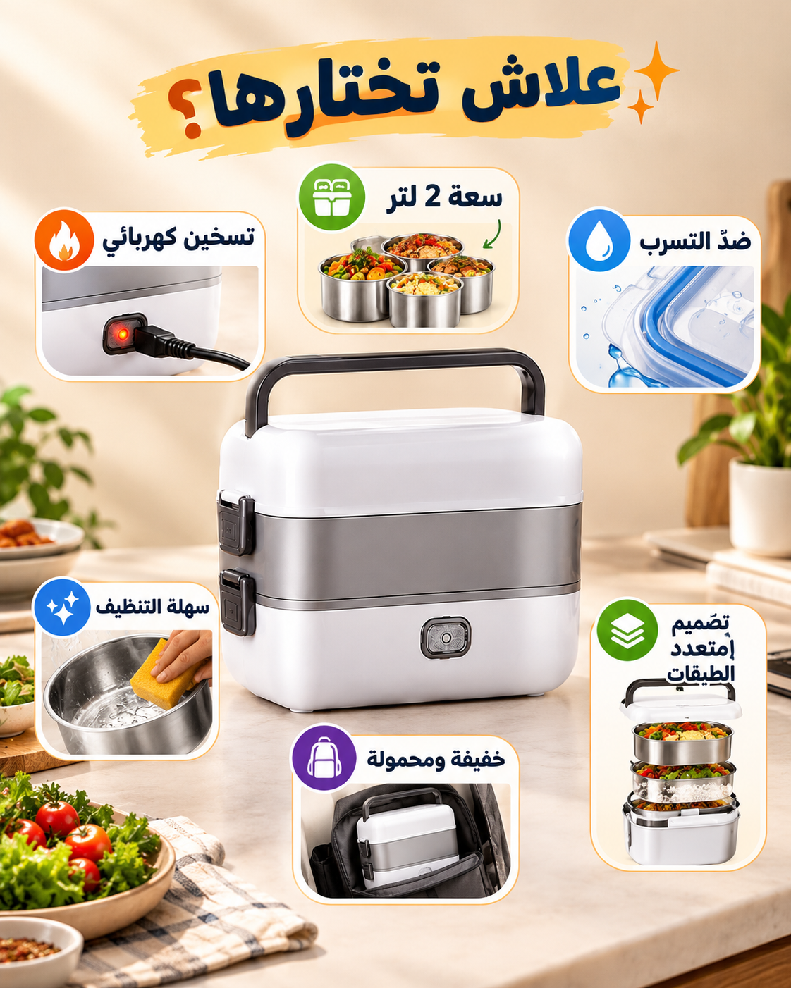 Landing image Chauffe-Repas Électrique Portable 2L