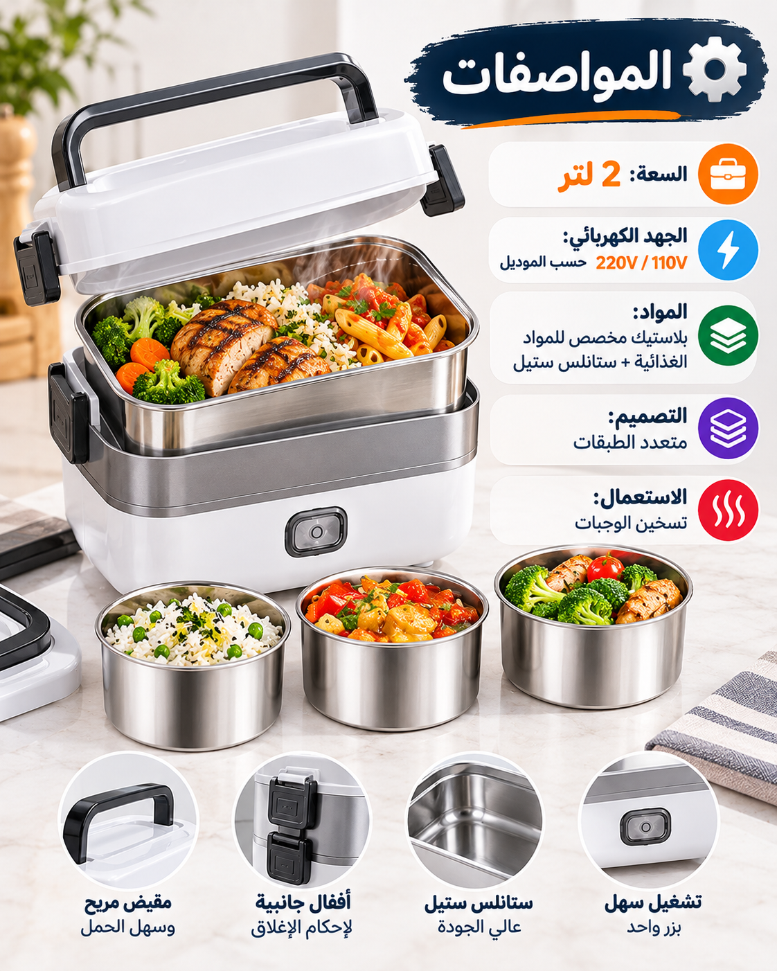 Landing image Chauffe-Repas Électrique Portable 2L