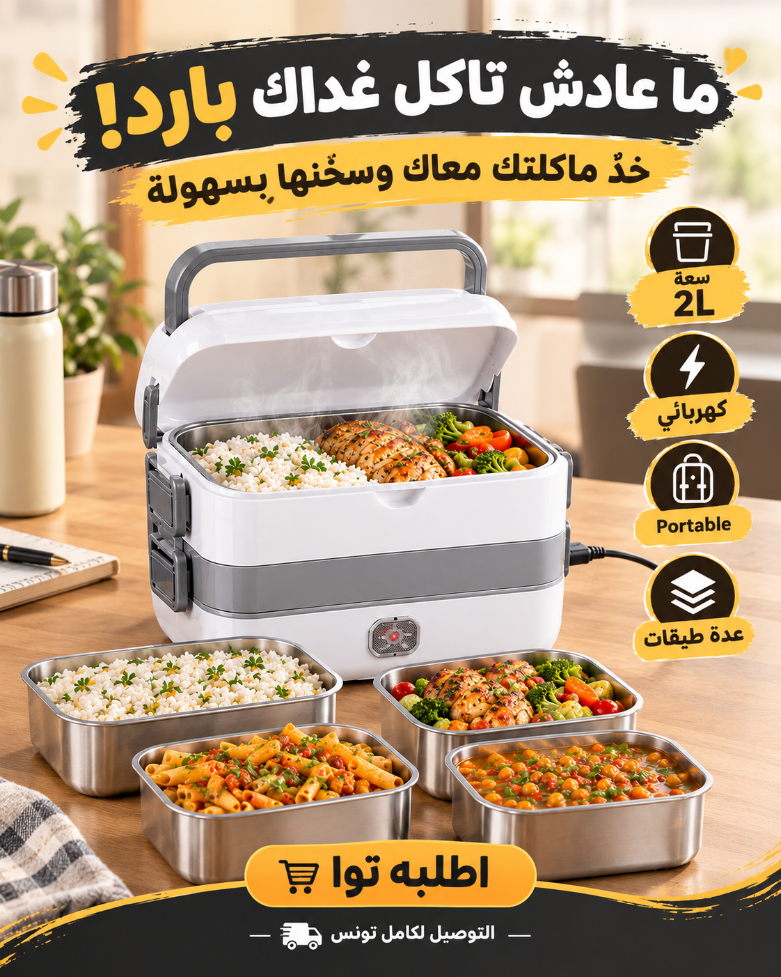 Chauffe-Repas Électrique Portable 2L